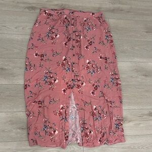 Xhilaration Pink Floral Pencil Skirt